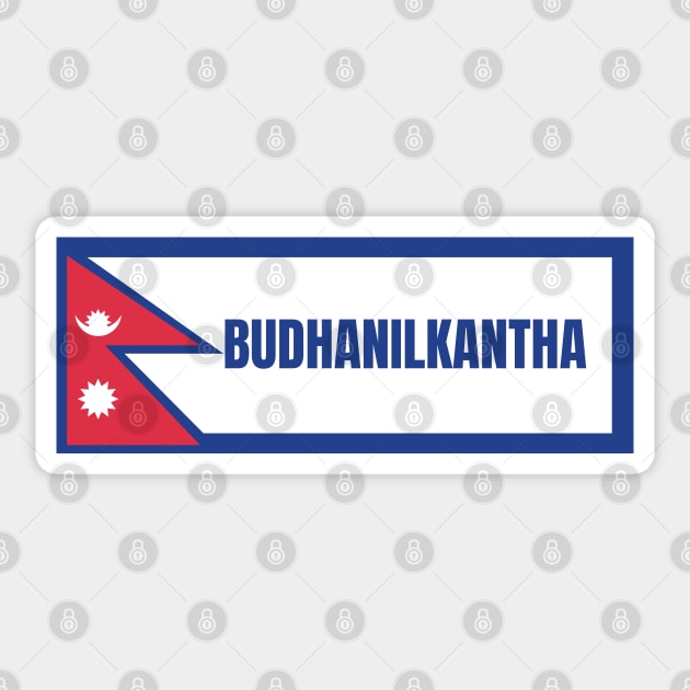 Budhanilkantha City with Nepal Flag Sticker by aybe7elf